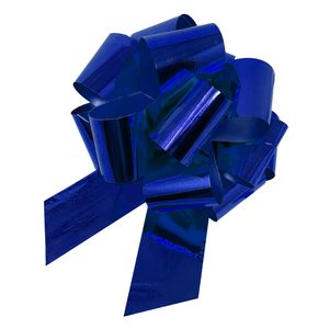Oblique Unique Geschenkschleife Deko Schleife für Geschenke Tüten Zuckertüte Weihnachten Geschenkdeko Metallic - blau