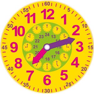 Scout Kinder Lernuhr Holz gelb-pink-lila 210000005