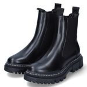 Tamaris Damen Stiefelette Leder Chelsea Boot cleane Optik Profilsohle 1-25491-41, Größe:37 EU, Farbe:Schwarz