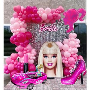 Barbie Party Set Girlande Deko Kindergeburtstag rosa pink 122 tlg. Geburtstag