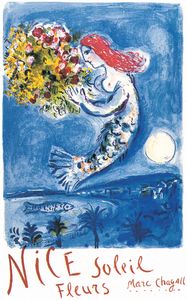 Marc Chagall - Nice Sun Flowers - Poster Kunstdruck Druck - Größe 60x80 cm