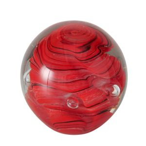 Briefbeschwerer "Amera" aus Glas in rot in Kugelform, 10 cm - Handarbeit - Glasart - Beschwerer, Glasfigur, Glasskulptur, Glas