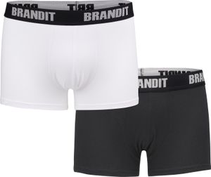Pánské kraťasy Brandit Boxershorts Logo 2er Pack wht/blk - 3XL
