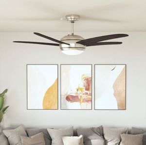 vidaXL Dekoratívny stropný ventilátor so svetlom 128 cm hnedý