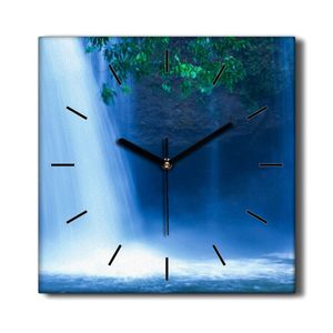 Coloray Hodiny Unikátní 30x30 cm  Tiché hodiny Pro obývací pokoj a kuchyň Nástěnné hodiny Plátno Černé ručičky hodin - Vodopádové větve vody