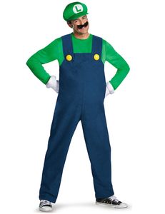 Luigi Deluxe Kostüm Super Mario Videospiel grün-blau