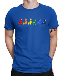 Lama Alpaka - Stolz Regenbogen LGBTQ Gay Pride Herren T-Shirt, Blau, L