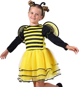Bienen Kostüm "Bee" für Mädchen | Kinderkostüm Kleid Haarreif Flügel Größe: 140/152
