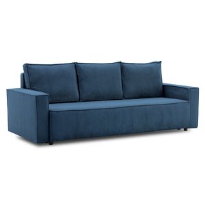 Couch LUCCA mit Schlaffunktion 190x140 cm, Schlafcouch mit Bettkästen, Stoff: POSO 005 DUNKELBLAU, Füllung: SCHAUMSTOFF