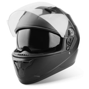 VINZ Kennet Integralhelm mit Sonnenblende | Motorrad Helm Vollvisierhelm Mopedhelm | Motorradhelm Full-Face Helme | für Damen & Herren | In Gr. XS-XL - Matt Schwarz | L