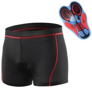 Herren Radsport Unterw?sche Shorts Atmungsaktive Gel gepolsterte MTB Biking Riding Shorts,Black&Red&Blue,XXL