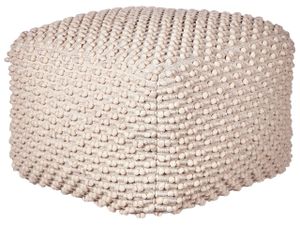 BELIANI Pouf Taupe aus Baumwolle 50 x 50 x 35 cm Quadratisch Boho Stil Wohnaccessoires für Wohnzimmer Schlafzimmer Flur