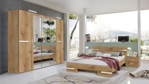 Wimex Schlafzimmer Anna komplett  Bett 180x200cm 4-teilig plankeneiche
