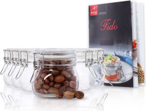 6er Set Einmachglas Bügelverschluss Original Fido 0,5L Vorratsgläser incl. Bormioli Rezeptheft