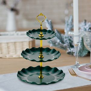 3-layer  Dunkelgrün Obstkörbe Obst Etagere 30 cm - Obstschale für mehr Platz auf der Arbeitsplatte - Etageren mit Obstschalen - dekorativer