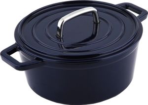 Forma na pečenie s liatinovým vekom so smaltovaným alpským povrchom 20 cm modrá CS-079352