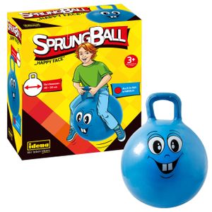 Idena Sprungball "Happy Face" blau ø 40 cm - 50 cm Hüpfball