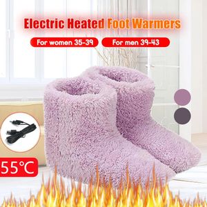 Zimná vyhrievaná topánka pre ženy Teplé topánky na nohy Plyšové elektrické papuče umývateľné USB elektrické vyhrievacie vložky na nohy, 35-39