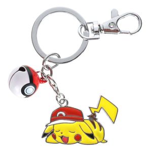 Pokemon Schlüsselanhänger aus Metall mit schläfrigem Pikachu & Pokeball Glöckchen
