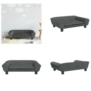 vidaXL Kindersofa Dunkelgrau 70x45x26 cm Samt - Kindersofa - Kindersofas - Minisofa - Spielzimmersofa