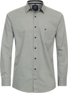 REDMOND Herren Freizeithemd Langarm Kent Comfort-Fit Grün gemustert L