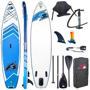 F2 AXXIS 12'2" COMBO HELLBLAU Aufblasbares Stand Up Paddle Board | 372 x 86 x 15 cm| Surfboard für Einsteiger & Fortgeschrittene mit zubehör