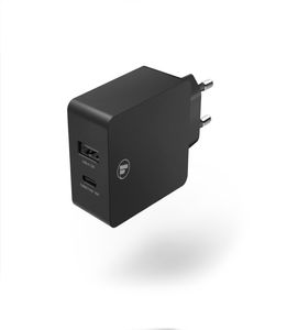 Hama Ladegerät, USB-C, Power Delivery (PD)/Qualcomm + USB-A, 30 W, Schwarz Turbo Fast Charge