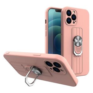 Ring Case Silikonhülle mit Fingergriff und Ständer für Xiaomi Poco X3 NFC pink