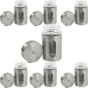 7x Gewürzstreuer Edelstahl Pfeffer Salz Gewürze Glas Gewürzdose Vorratsgläser 7x Gewürzstreuer Edelstahl Pfeffer Salz Gewürze Glas Gewürzdose Vorratsgläser