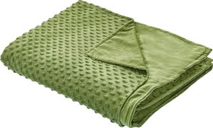 BELIANI Bezug für Gewichtsdecken Grün Minky-Stoffbezug 135 x 200 cm Flauschig Strukturiert Modern Ersatzbezug Therapiedeckenbezug mit Schlaufen