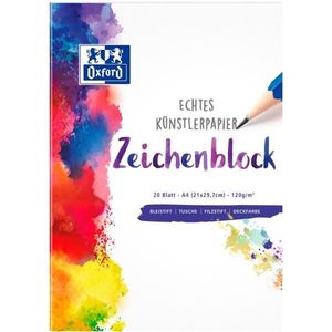 Oxford Zeichenblock DIN A4 blanko 120 g/qm 20 Blatt