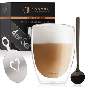 Jodora Design Latte Macchiato Gläser Doppelwandig 4 X 350ml - Neu