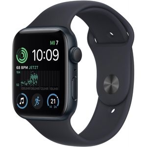 Apple Watch SE 2022 Sportarmband 44 mm Aluminium GPS - Smartwatch - mitternacht/mitternacht