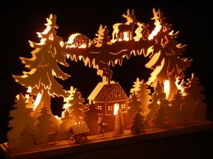 Weihnachtsbeleuchtung Dekoration Schwibbogen Lichterbogen LED 52 1259 