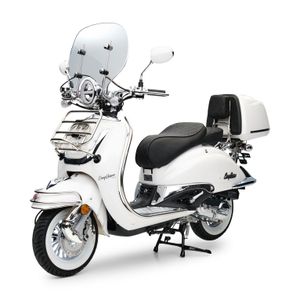 Motorroller Retro EasyCruiser Weiß 50ccm 45 kmh Moped Scooter
