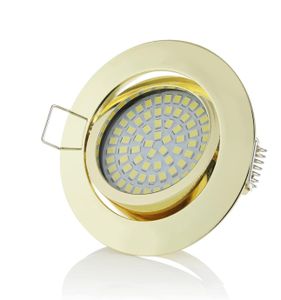 Einbaustrahler LED flach schwenkbar rund Gold farbig 3,5W kaltweiß