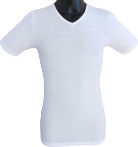 HERMKO 4880 Herren kurzarm Basic Unterhemd | 100% Baumwolle | V-Ausschnitt | Nachhaltig & Langlebig, Größe:D 6 = EU L, Farbe:weiß