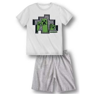 Minecraft CREEPER Kinder Pyjama Schlafanzug kurzarm Gr. 116 - 152 140 (10 Jahre)