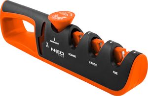Ostrič nožov a nožníc NEO TOOLS s nastaviteľným uhlom ostrenia; 3 typy ostriacich prvkov: diamant, karbid volfrámu, keramika
