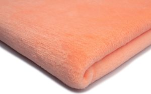 Minkee Plüsch Glatt Zweiseitig Kunstfell Lachs 50 x 160 cm