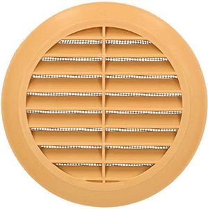 KOTARBAU® Lüftungsgitter 100 mm Rund Flansch Beige Belüftung Insektenschutzgitter Lamellengitter Belüftungsgitter Rohranschluss Abluftgitter Gitter