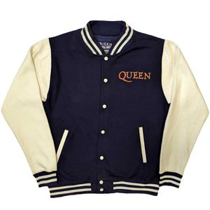 Queen - Varsity bunda (americký univerzitný štýl) pre mužov/dámy uni RO5104 (S) (Navy/White)