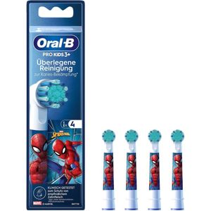 Oral-B Aufsteckbürsten Pro Kids Spiderman, 4 Stück (Kompatibel mit allen Oral-B Kids elektrischen Zahnbürsten)