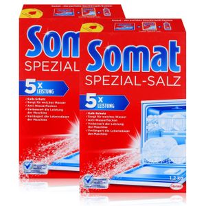 Somat Spülmaschinen Spezial-Salz 1,2kg - Anti-Wasserflecken (2er Pack)