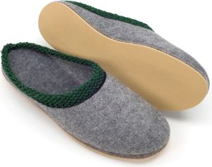 PANTOFFELMANN Filzpantoffeln Gummisohle Herren Damen Filzlatschen warme Filz Pantoffel Hausschuhe grau 37/38