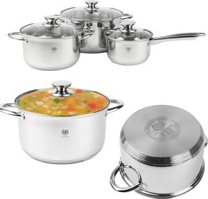 Topfset 6-Teilig Kochtopfset Töpfe Kochtopf Kochset Edelstahl Set Mit Deckel