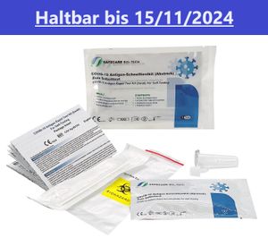5x Safecare 1er Haltbarkeit 15/12/2024  BIO-TECH COVID-19 & Antigen Schnelltest Rapid Nasal Test | CE 2934 | 5x 1er Stück Laientest Selbsttest