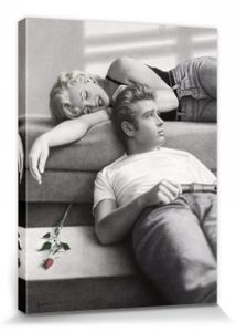 Paul Gassenheimer Poster Leinwandbild Auf Keilrahmen - Flute Song, Marilyn Monroe James Dean (80 x 60 cm)