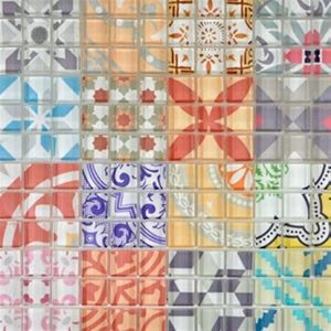 Retro Vintage Mosaikfliese Transluzent mehrfarben Glasmosaik Crystal Design MOS88-Retro-31