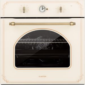 Klarstein Victoria, vstavaná elektrická rúra, 70 l, 50-250 °C, 9 funkcií, časovač, retro rúra, 10 políc, odnímateľné dvierka rúry pre ľahké čistenie, slonovinová